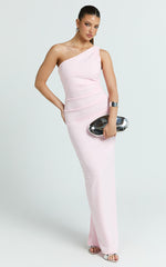 Criselda Maxi Dress - One Shoulder Maxi Dress in Pink