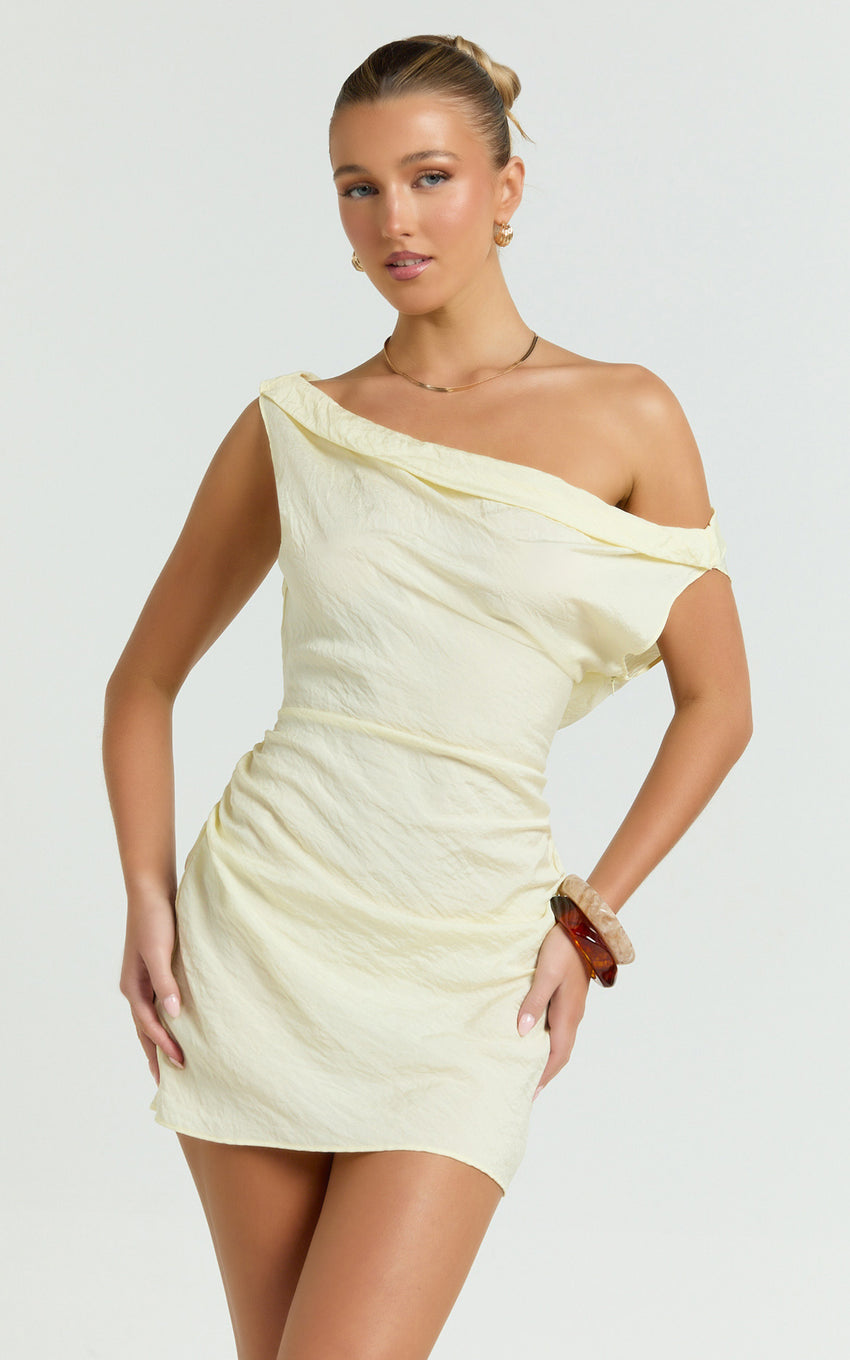 Lioness - Sweetheart Mini Dress in Butter