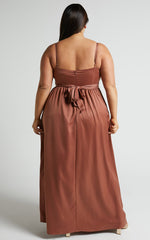 Revolve Around Me Maxi Dress - V Neck Wrap Dress in Dusty Rose