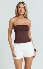 Toni Top - Strapless Tube Top in Brown