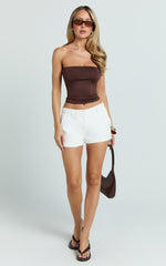 Toni Top - Strapless Tube Top in Brown