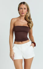 Toni Top - Strapless Tube Top in Brown